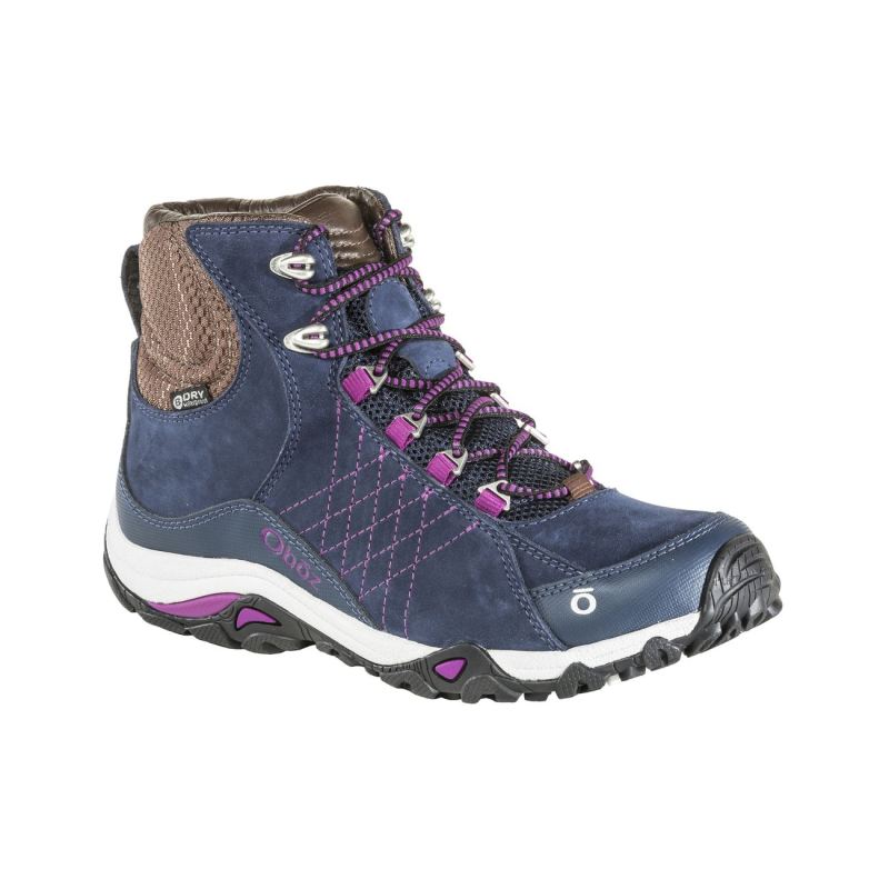 Oboz Women's Shoes Sapphire Mid Waterproof-Huckleberr - Click Image to Close