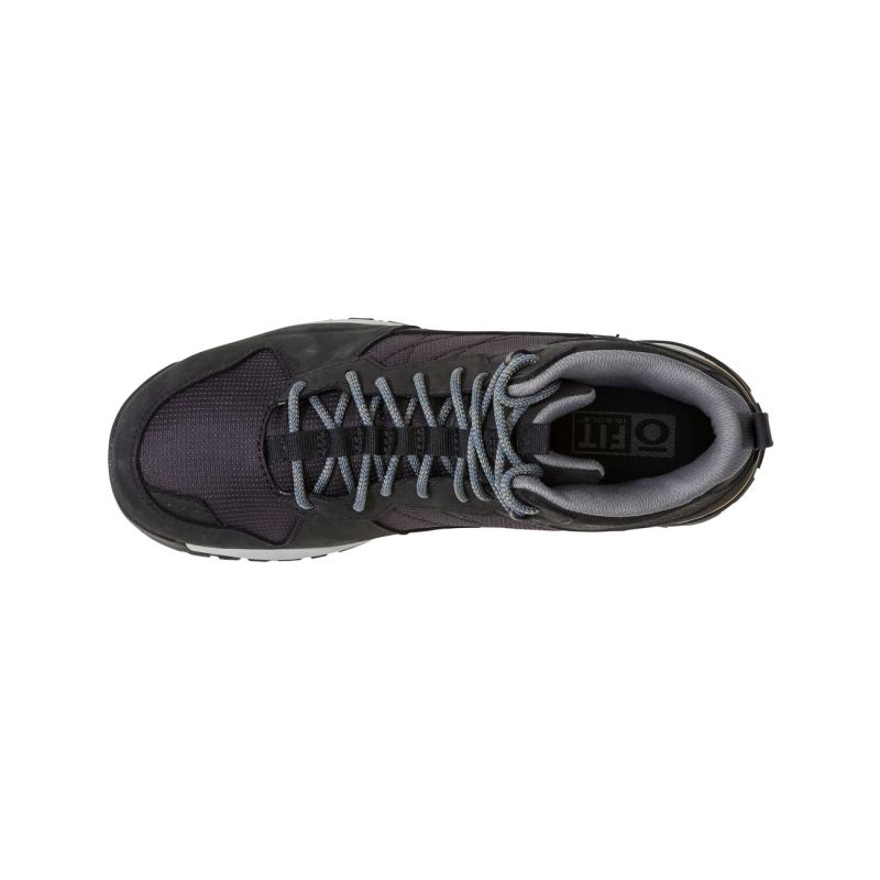 Oboz Men's Shoes Bozeman Mid-Black - Click Image to Close